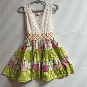 Purr Fect White and Pink Tiered Sleeveless Sundress Size 3T
